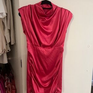 Elegant Pink Satin Dress